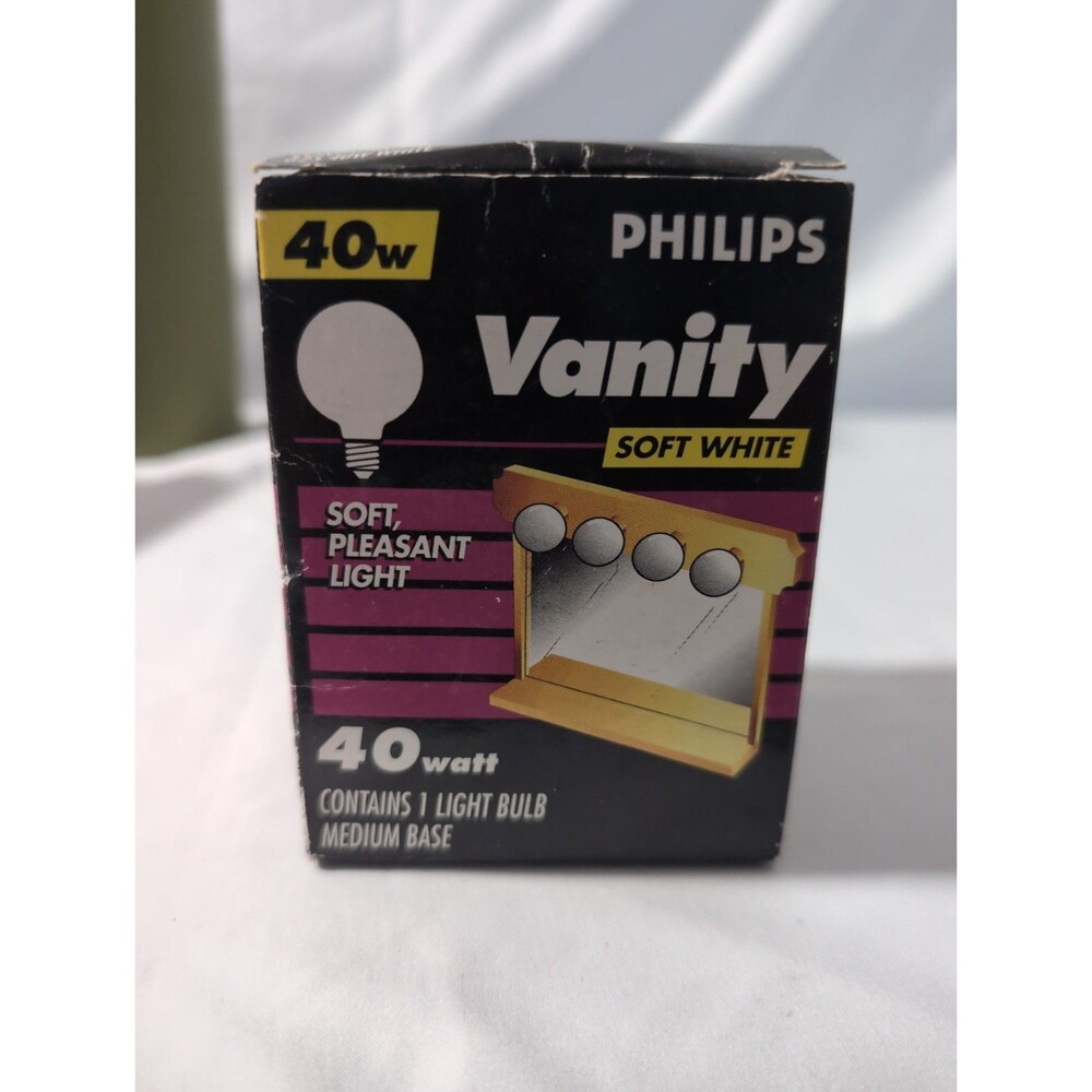 Philips Vanity Soft White 40W Light Bulb – Medium Base – Makeup Mirror/Vanity Fi